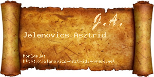 Jelenovics Asztrid névjegykártya